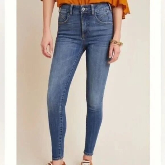 Anthropologie Pilcro & The Letterpress High-Rise Denim Legging Jeans Size 27 - Picture 1 of 7